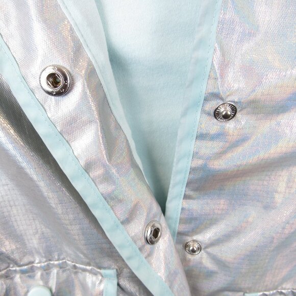 Cat & Jack Size 4t Toddler Girls Iridescent Rain Jacket Lightweight Snap Closure - Picture 3 of 14